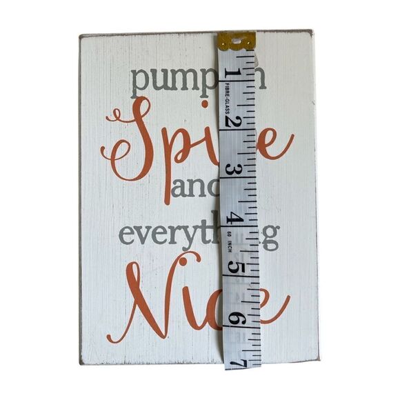 Pumpkin Spice Season Whitewashed Distressed Wood Sign Quill to Paper NWT - Picture 7 of 7